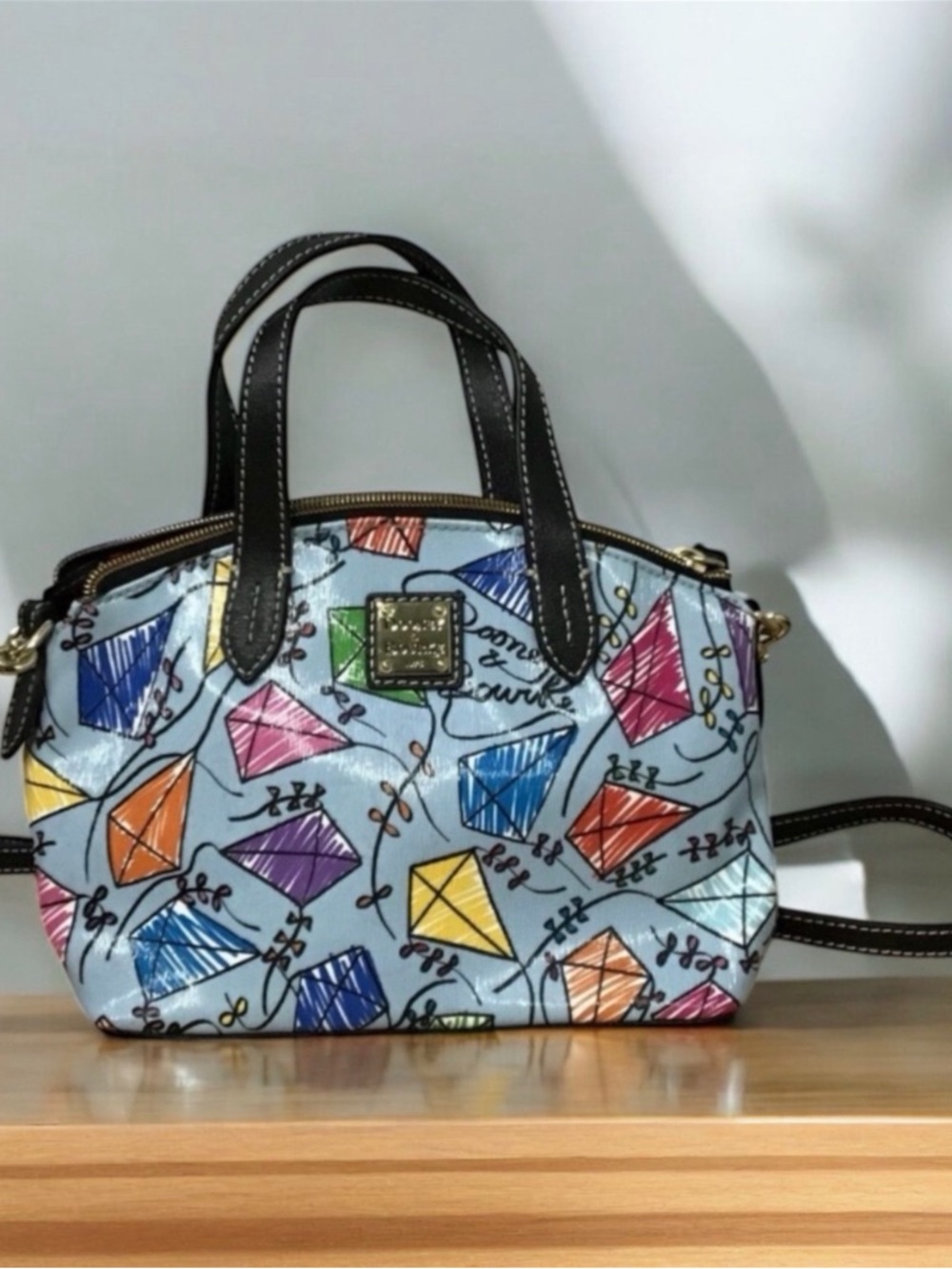 Dooney & Bourke Kite Ruby Mini Bitsy Multi Color Epi Style leather Crossbody EUC